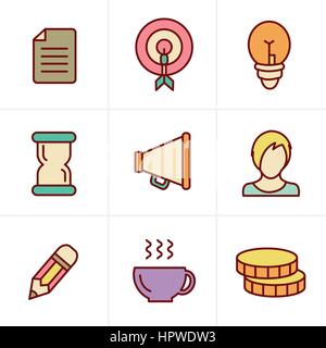 Icons Style   Business Icons Set, Vector Design Stock Vector