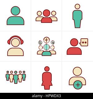 Icons Style team icon set, Vector Design Stock Vector