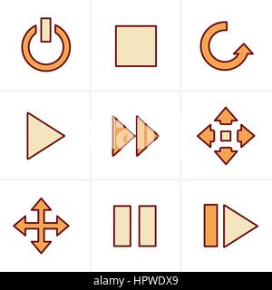 Icons Style  media  Icons Set, Vector Design Stock Vector
