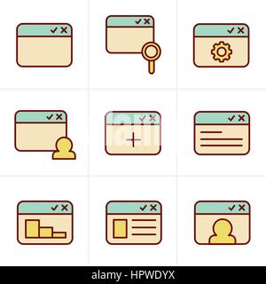 Icons Style browser icon set Stock Vector