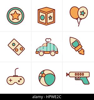 Icons Style Icons Style  toy icons, mono vector symbols Stock Vector