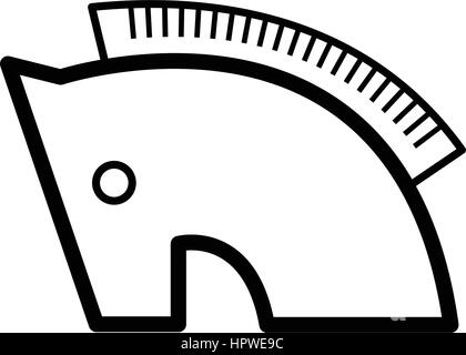 Trojan horse symbol icon line Stock Vector