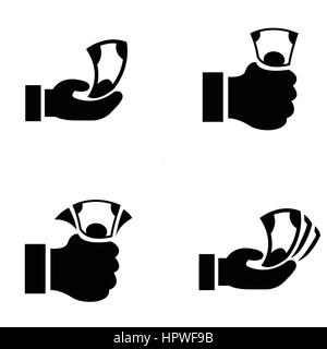 Money in the hand icons Stock Vector