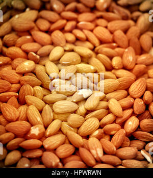 Delicious almond nuts photographed in close up Stock Photo