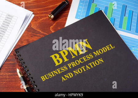 Book with title BPMN Business Process Model and Notation. Stock Photo