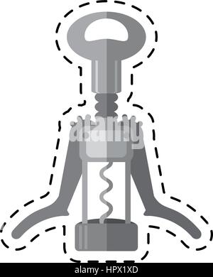 cartoon cork screw winery tool Stock Vector