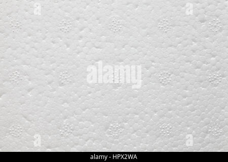 High quality close up picture of white polystyrene foam, styrofoam texture background. Stock Photo