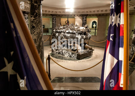 John Paul Jones's tomb in the chapel at the U.S. Naval Academy, Annapolis, Maryland. Stock Photo