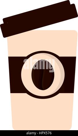 paper cup coffee open cap Stock Vector