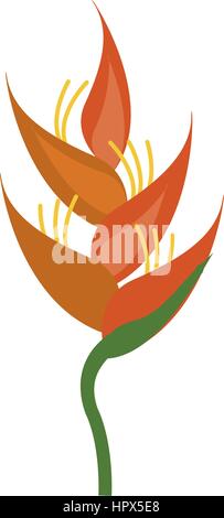heliconia tropical natural icon Stock Vector