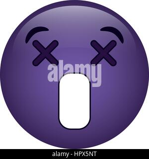 dizzy emoticon style icon Stock Vector