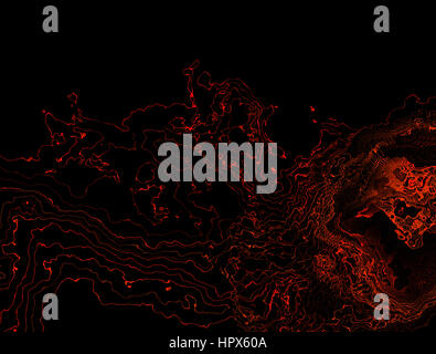 abstract red twisted wave Stock Photo