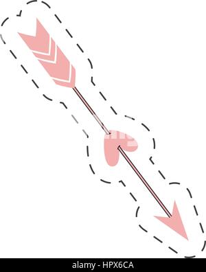 pink arrow heart lovely thin line Stock Vector