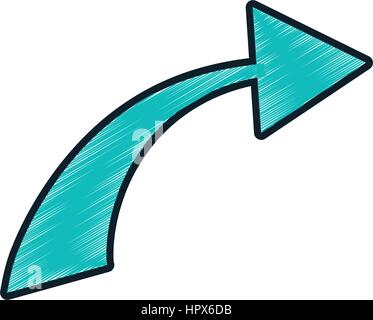 drawing green arrow icon Stock Vector