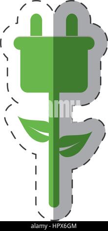 green plug electricity environment design Stock Vector