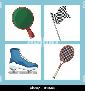 set sport equipment icon Stock Vector