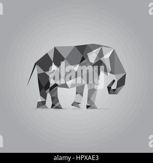 Elephant in polygon cubist style vector Stock Vector