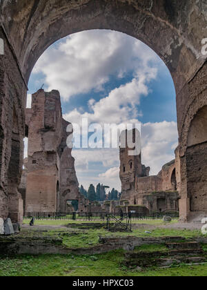 Baths of Caracalla in ancient Rome, Italy Stock Photo