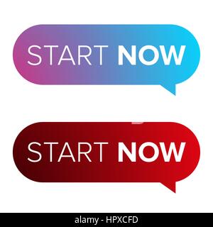 Start Now speech bubble Stock Vector