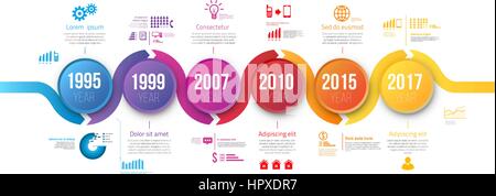 Infographics arrow timeline hystory template Stock Vector