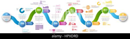 Infographics arrow timeline hystory template Stock Vector