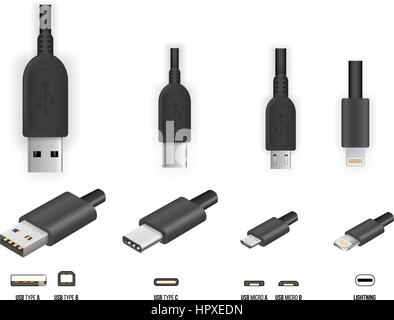 USB all type Stock Vector