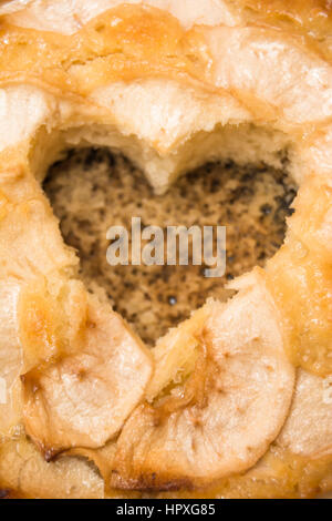 Apple pie with a hollow heart-shaped Stock Photo