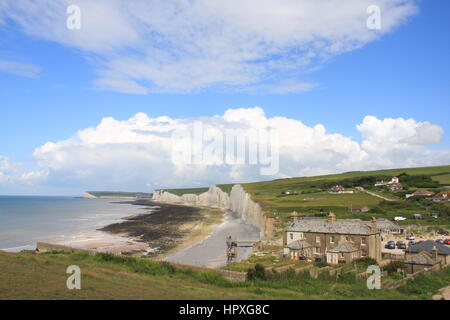 SUNNY VIEW OF BIRLING GAP IN THE SOUTH DOWNS NATIONAL PARK Stock Photo