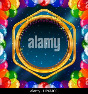 Holiday background with balloons frame Stock Vector