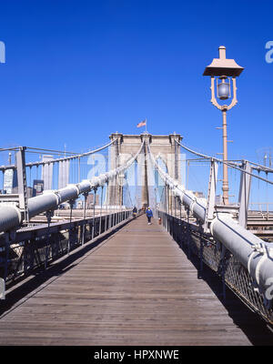Pedestrian walkway over Brooklyn Bridge, Manhattan, New York, New York State, United States of America