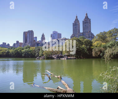 The Lake, Central Park, Manhattan, New York, New York State, United States of America Stock Photo