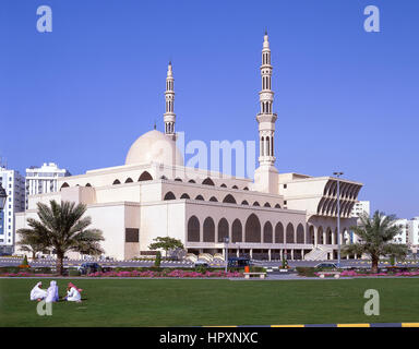 King Faisal Mosque, Al Rolla Square, Sharjah, United Arab Emirates Stock Photo