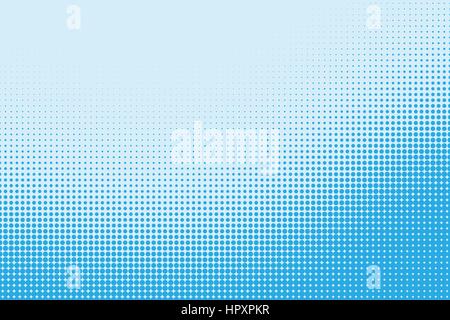 Halftone dotted pattern as a background. Comics pop art style blue dots vector texture for your design Stock Vector