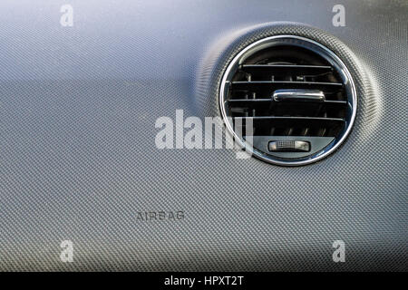 Detail of new modern car interior, Focus on heating ventilation system Stock Photo