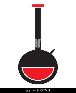 Distilling flask icon vector isolated in white background. Stock Vector