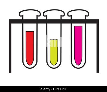 Test tubes icon vector isolated white background. Stock Vector