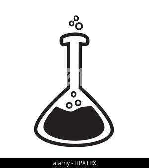 Volumetric flask icon vector isolated white background. Stock Vector