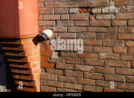 air Vent on Old Brown Brick Wall Stock Photo