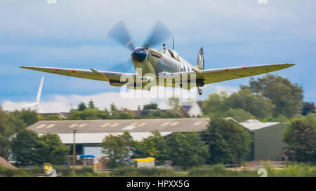 Supermarine Seafire takes off from Cosby Victory Show Stock Photo