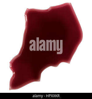 Pool of blood (or wine) that formed the shape of Uganda. (series) Stock Photo