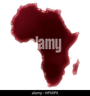 Pool of blood (or wine) that formed the shape of Africa. (series) Stock Photo