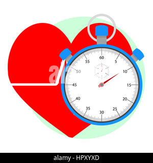 Heart pulse icon. App icon for healthy care vector, illustration of stopwatch for measurement Stock Photo