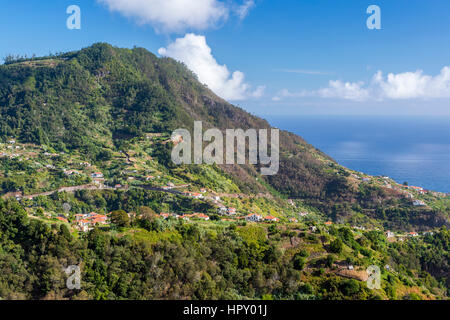 Landscape near Faial seen from Sao Roque do Faial, Madeira, Portugal. Stock Photo