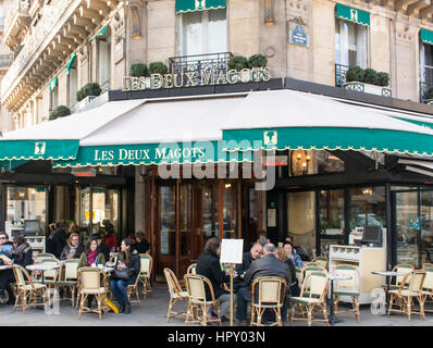 Les Deux Magots cafe, Paris, France, Europe Stock Photo