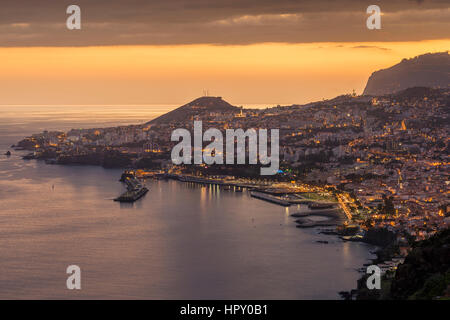 Funchal seen from Pinaculo viewpoint, Madeira, Portugal. Stock Photo
