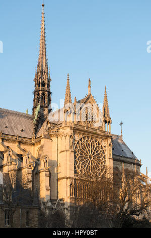 Notre Dame Cathedral at sunset. Paris, France Stock Photo