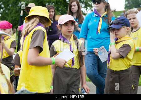 Gathering of Brownies, Scouts and Girl Guides in Vivary Park Stock ...