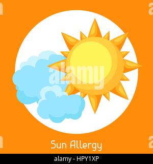 Sun allergy. Vector illustration for medical websites advertising medications Stock Vector