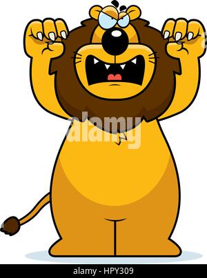 A cartoon lion with claws out ready to attack. Stock Vector