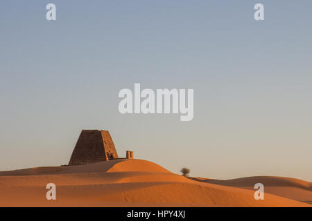 Meroe pyramids at sunrise. Meroe, Sudan. Stock Photo